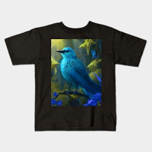 Blue Bird of paradise Kids T-Shirt